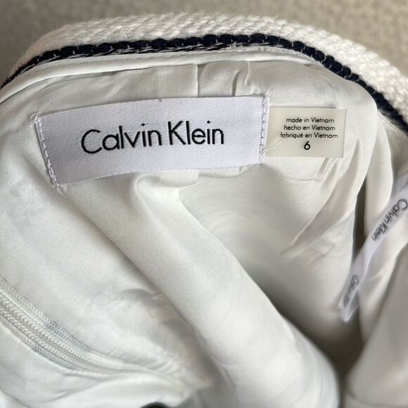Calvin‎ Klein Skirt Womens Size 6 Pencil White Grey Black Stripe - Picture 5 of 6